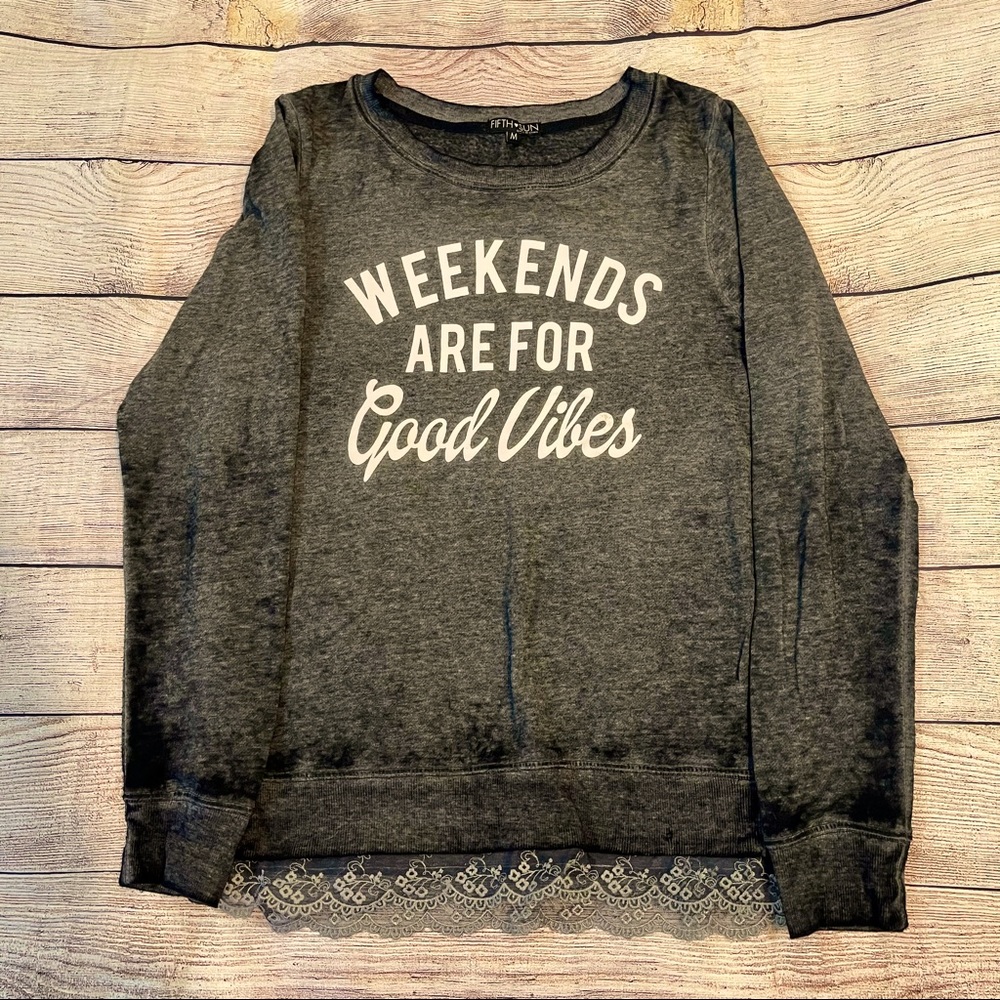 Sweatshirt gray medium one of a kind fifth sun